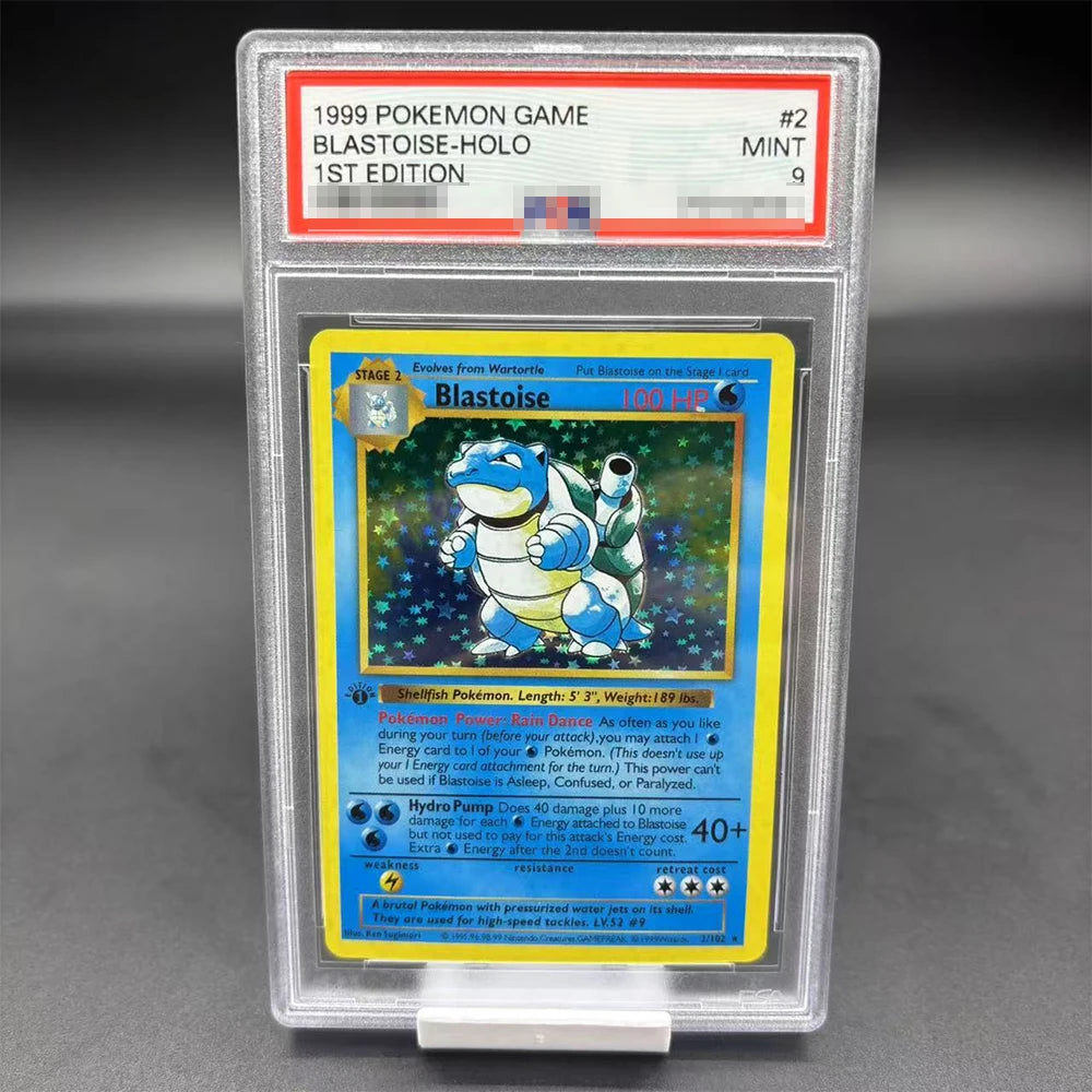 DIY 1999 PTCG GAME English Version 1ST EDITION CHARIZARD BLASTOISE Collection Card 10Points Rating Card Anime Game Card Gift Toy