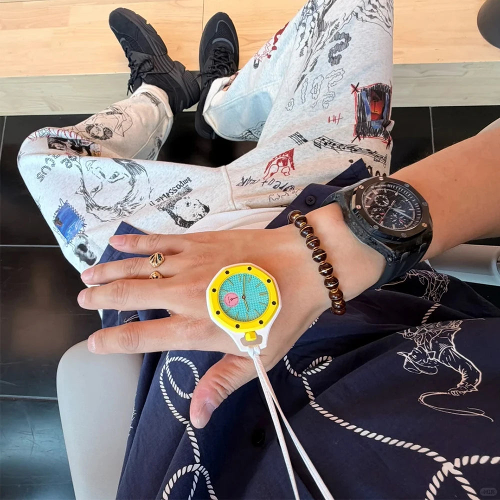 2026 New Men Women Octagonal Pocket Watch Necklace Multiple Color Options Leather Lanyard Casual Hanging Watch x boxs Main image
