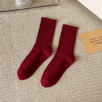 33 Colors Summer Cotton Soft Socks Happy Colorful Women's Mid-tube Stocking Fashion Trend Red Green Ankle Sox Autumn Hosiery