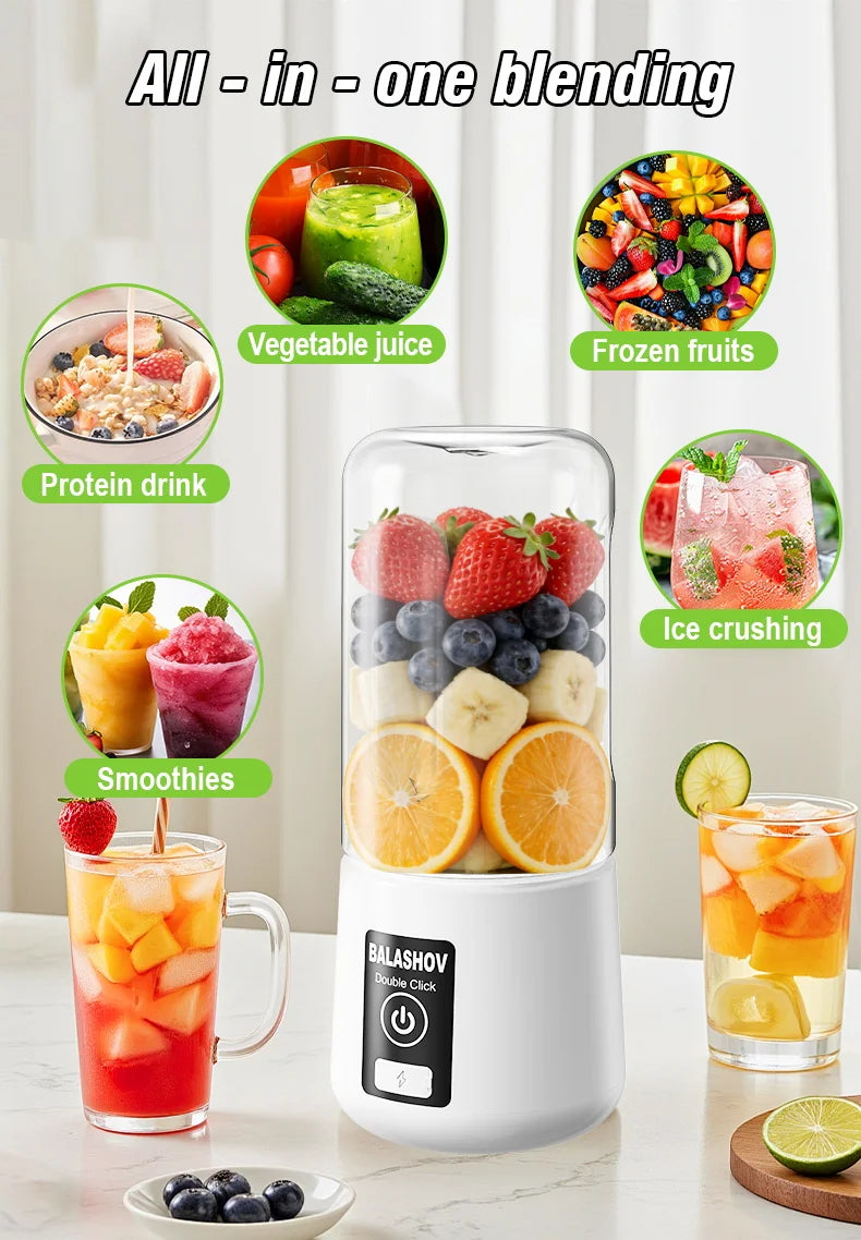 Portable Juicer Blender 450ml Juice Maker USB Rechargeable Lemon Orange Fruit Juicing Cup Electric Juice Machine Travel Juicers