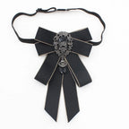 Fashion Ribbon Ribbon Bowtie Rhinestone Crystal Bow Tie Fabric Cloth Art Handmade Neck Tie For Men and Women