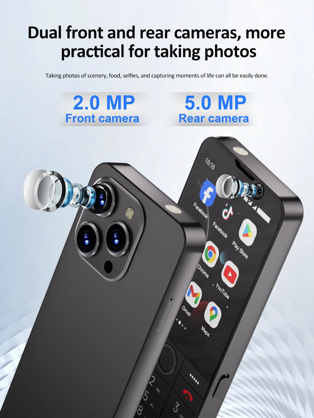 UNIWA F26 PRO 4G Touchscreen Smartphones Keypad Phone 3.5” Dual SIM Android 11 2GB+16GB 2850mAh Cellphone Whatsapp Google Store