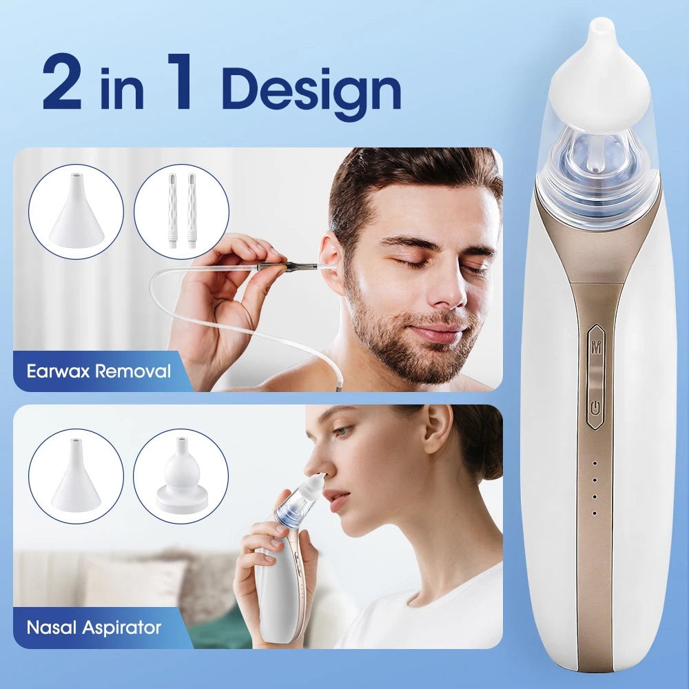 2 in 1 Ear Wax Removal Vacuum Set with 3 Levels Suction Nasal Aspirator Ear Cleaner for Adults And Kids Safe Ear Suction Tool Main image