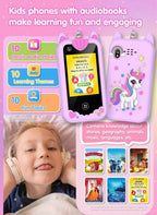 Kids Smart Phone for Girls Boys Kids Cell Phone Toys Dual Camera Music Player 17 Games Toddler Learning Phone For Birthday Gifts