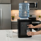 Compact Electric Water Cooler Fast Heating Hot Cold Desktop Dispenser with Removable Basin for Home Office Bedroom Use