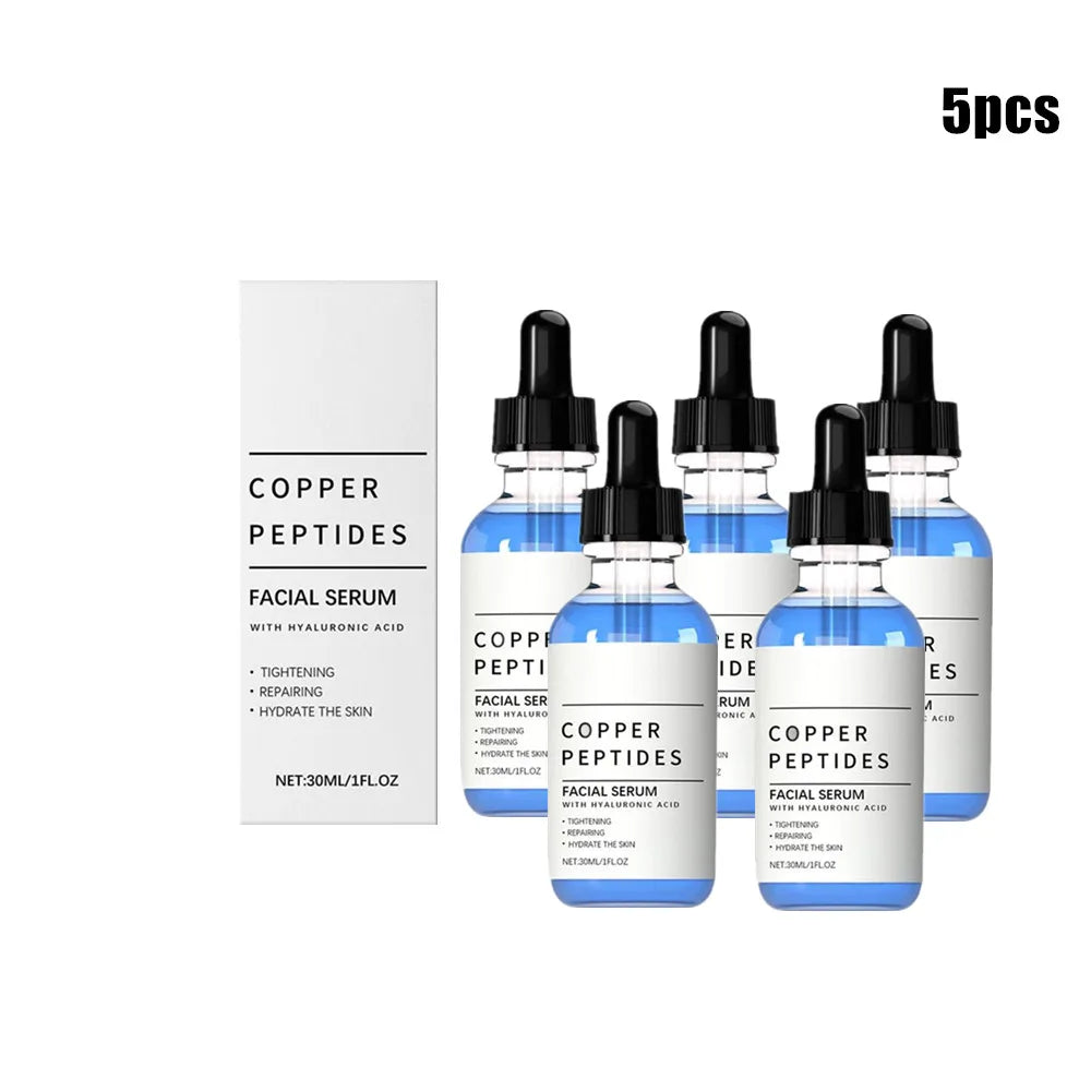 Copper Peptide Serum Anti Wrinkle Remover Antioxidant Tighten Skin Barrier Repair Deep Hydration Hyaluronic Acid Face Serum