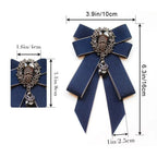 Fashion Ribbon Ribbon Bowtie Rhinestone Crystal Bow Tie Fabric Cloth Art Handmade Neck Tie For Men and Women