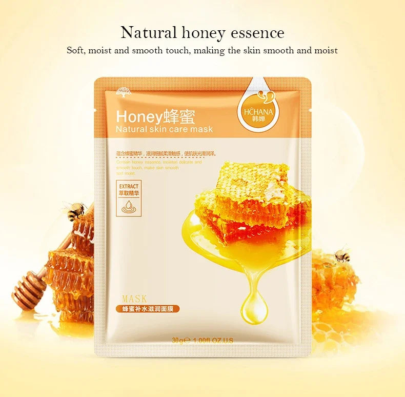 20pcs Natural Plant Facial Mask Moisturizing Oil Control Anti-Aging Fruit Aloe Korean Sheet Face Mask Beauty Skin Care Prodcuts