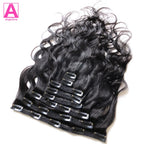 Wave Clip in Hair Extensions Real Human Hair Extensions Clip Ins 120 Gram Body Wave 18 Inch 8Pcs Natural Black 100% Human Hair