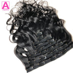 Wave Clip in Hair Extensions Real Human Hair Extensions Clip Ins 120 Gram Body Wave 18 Inch 8Pcs Natural Black 100% Human Hair