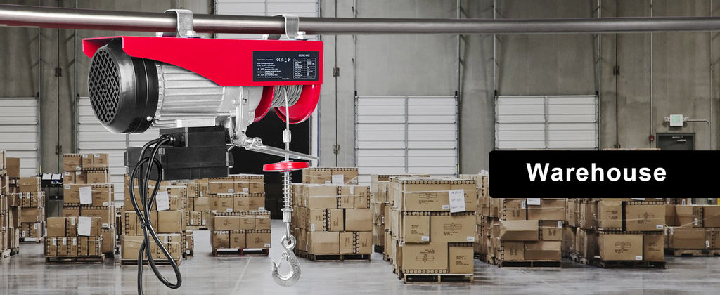 SucceBuy 1320-2200 lbs Wireless Electric Hoist with 40ft Single Cable Lifting Height Steel Wire Winch Garage Warehouse Factory